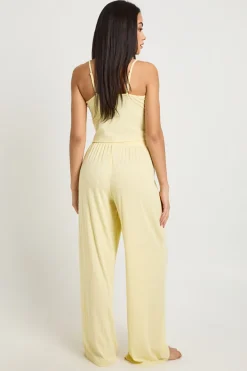 boohoo Ensemble De Pyjama Débardeur Pointelle Et Pantalon Large<Femme Pyjamas