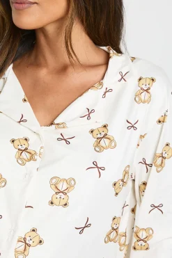 boohoo Ensemble De Pyjama De Maternité Chemise À Manches Longues Et Pantalon Imprimé Oursons Et Nœuds<Femme Pyjamas