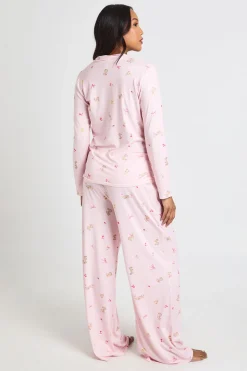 boohoo Ensemble De Pyjama De Maternité Chemise À Manches Longues Et Pantalon Imprimé Lapins Et Nœuds<Femme Pyjamas