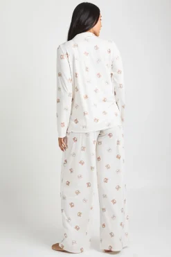 Ensemble De Pyjama De Maternité Chemise Et Pantalon Imprimé Ours