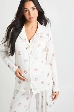 Ensemble De Pyjama De Maternité Chemise Et Pantalon Imprimé Ours