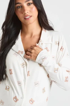 Ensemble De Pyjama De Maternité Chemise Et Pantalon Imprimé Ours