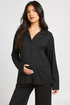 Ensemble De Pyjama De Maternité En Coton Doux Avec Chemise Boutonnée Et Pantalon