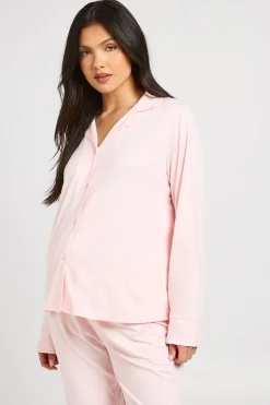 boohoo Ensemble De Pyjama De Maternité Chemise Boutonnée Et Pantalon En Coton Doux<Femme Pyjamas