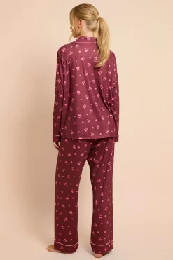 Ensemble De Pyjama En Jersey À Manches Longues Motif Cerises