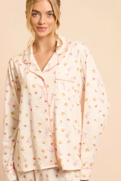 Ensemble De Pyjama En Jersey À Manches Longues Motif Citrouilles