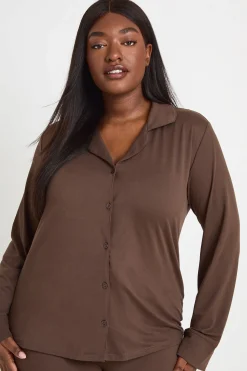 Ensemble De Pyjama Grande Taille Chemise Boutonnée Et Pantalon Toucher Doux