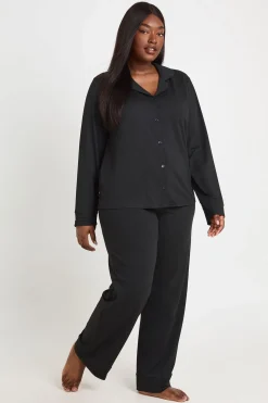 Ensemble De Pyjama Grande Taille Chemise Boutonnée Et Pantalon En Tissu Doux Au Toucher