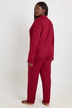 Ensemble De Pyjama Grande Taille Toucher Doux Chemise Boutonnée Et Pantalon