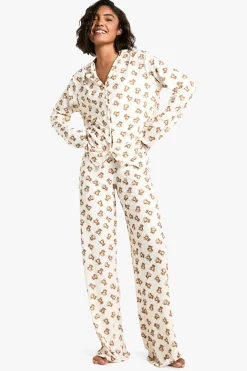 Ensemble De Pyjama Haut À Manches Longues Et Pantalon Imprimé Ours Grande Taille