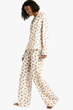 Ensemble De Pyjama Haut À Manches Longues Et Pantalon Imprimé Ours Grande Taille