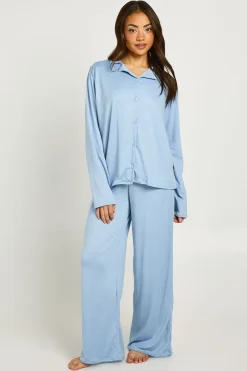 Ensemble De Pyjama Haut À Manches Longues Et Pantalon En Jersey Doux