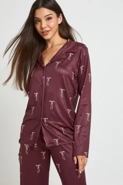 Ensemble De Pyjama Haut À Manches Longues Et Pantalon Imprimé Nœuds