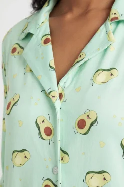 Ensemble De Pyjama À Manches Longues Et Pantalon Imprimé Avocat