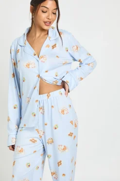 Ensemble De Pyjama À Manches Longues Et Pantalon Avec Imprimé Petit-déjeuner Et Détails Passepoilés
