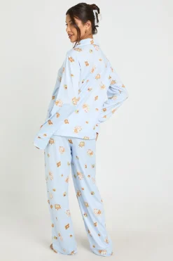 Ensemble De Pyjama À Manches Longues Et Pantalon Avec Imprimé Petit-déjeuner Et Détails Passepoilés