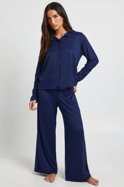 boohoo Ensemble De Pyjama Petite Chemise À Manches Longues Et Pantalon<Femme Pyjamas