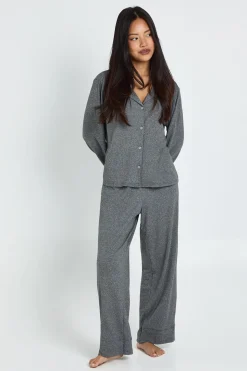 Ensemble De Pyjama Petite Chemise Et Pantalon À Boutons En Tissu Doux