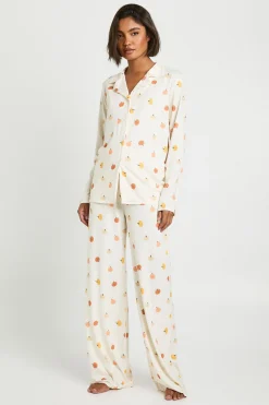 Ensemble De Pyjama Tall Chemise À Manches Longues Et Pantalon Imprimé Citrouilles Halloween