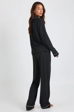 Ensemble De Pyjama Tall Chemise À Manches Longues Et Pantalon En Jersey Avec Détail Passepoil