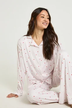 Ensemble De Pyjama Tall Haut À Manches Longues Et Pantalon Imprimé Nœuds Et Cœurs