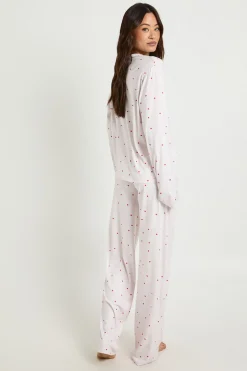 Ensemble De Pyjama Tall Haut À Manches Longues Et Pantalon Imprimé Nœuds Et Cœurs