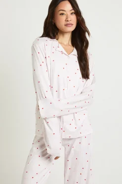 Ensemble De Pyjama Tall Haut À Manches Longues Et Pantalon Imprimé Nœuds Et Cœurs