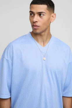 boohooMAN Ensemble de sport en maille oversize à encolure en V et short<Homme Survêtements