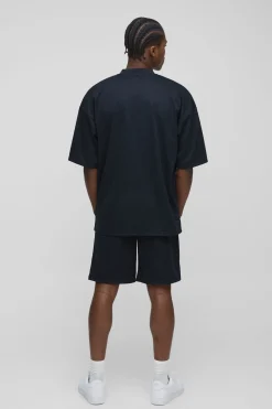 Ensemble de sport en maille oversize à col en V et short