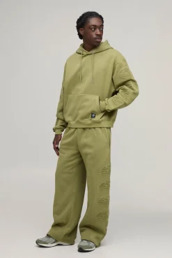 Ensemble De Survêtement Ample Oversize À Jambes Larges Avec Inscription Worldwide En Relief