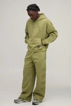 Ensemble De Survêtement Ample Oversize À Jambes Larges Avec Inscription Worldwide En Relief