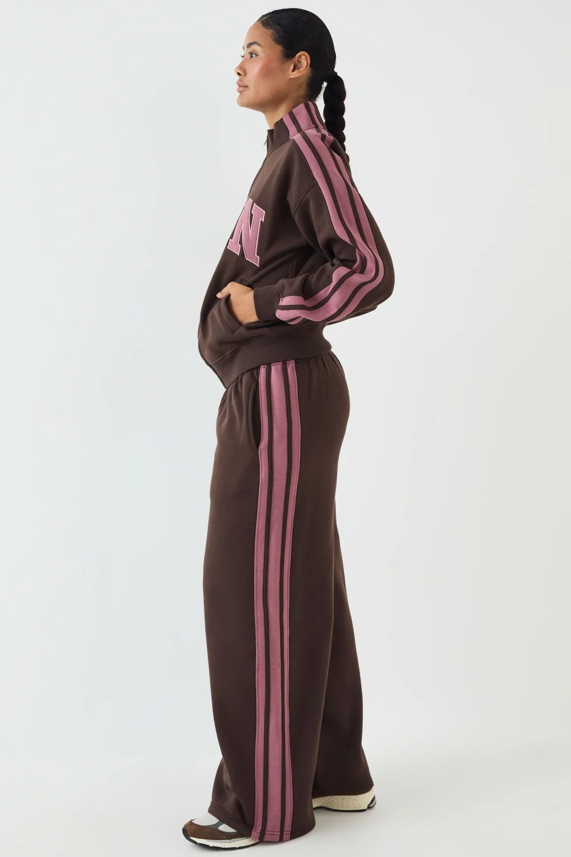 Ensemble De Survêtement Bomber Dsgn Studio Avec Col Montant Zippé Et Bandes Latérales