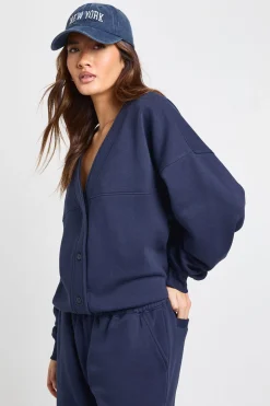 boohoo Ensemble de Survêtement Cardigan Sweat à Boutons et Jogging Jambes Droites<Femme Survêtements|Survêtements