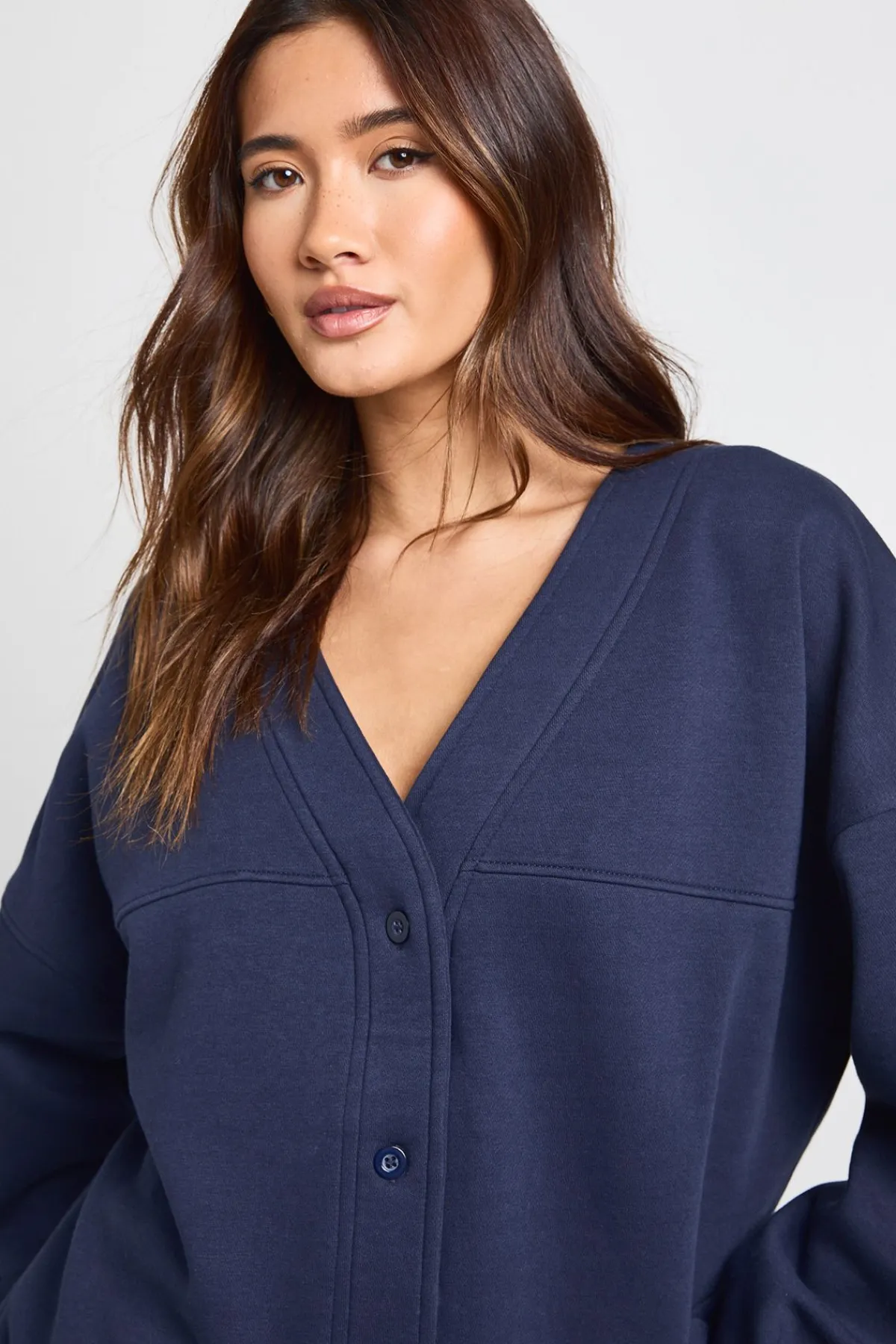 boohoo Ensemble de Survêtement Cardigan Sweat à Boutons et Jogging Jambes Droites<Femme Survêtements|Survêtements
