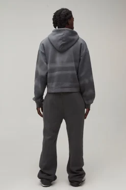 Ensemble De Survêtement À Casynthétiqueche Zippé Délavé Coupe Boxy Raccourcie Pour Homme Grand