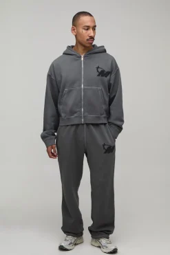 Ensemble De Survêtement À Casynthétiqueche Zippé M Star Coupe Ajustée Effet Délavé