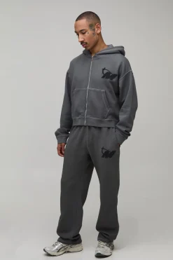 Ensemble De Survêtement À Casynthétiqueche Zippé M Star Coupe Ajustée Effet Délavé