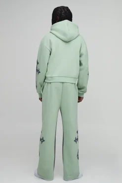 boohooMAN Ensemble De Survêtement À Casynthétiqueche Zippé Avec Croix Rétrécie Et Gousset Évasé<Homme Survêtements
