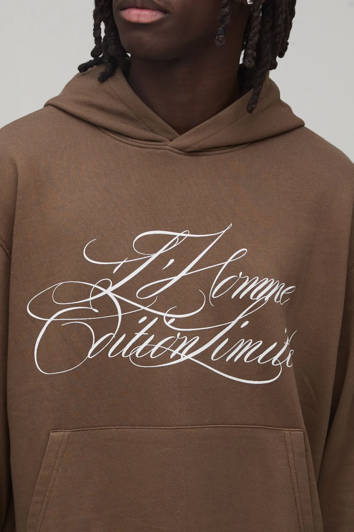 Ensemble De Survêtement À Casynthétiqueche Oversize Boxy Avec Inscription Effet Délavé En Molleton Bouclette