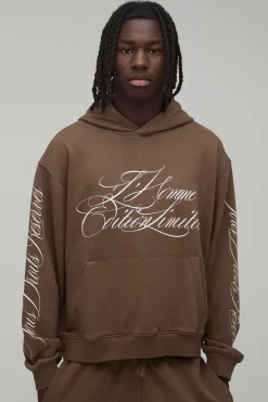 Ensemble De Survêtement À Casynthétiqueche Oversize Boxy Avec Inscription Effet Délavé En Molleton Bouclette