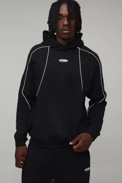 Ensemble De Survêtement À Casynthétiqueche Avec Passepoil Coupe Regular Pour Homme Grand