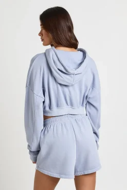 boohoo Ensemble De Survêtement À Casynthétiqueche Zippée Et Short Henley Délavé<Femme Survêtements|Survêtements