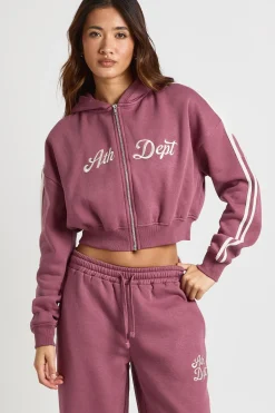 boohoo Ensemble De Survêtement À Casynthétiqueche Zippé Avec Bandes Latérales Ath Dept<Femme Survêtements|Survêtements