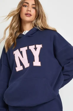 boohoo Ensemble de Survêtement à Casynthétiqueche avec Appliqué NY<Femme Survêtements|Survêtements