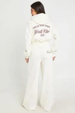 boohoo Ensemble De Survêtement À Casynthétiqueche Zippé Brodé Girls Club<Femme Survêtements|Survêtements
