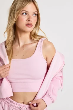 Ensemble De Survêtement À Casynthétiqueche 3 Pièces Avec Crop Top À Ourlet Profond Petite Taille