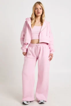 Ensemble De Survêtement À Casynthétiqueche 3 Pièces Avec Crop Top À Ourlet Profond Petite Taille