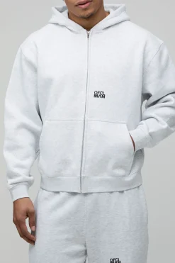 boohooMAN Ensemble De Survêtement À Casynthétiqueche Zippé Avec Logo Graphique Coupe Ample Oversize<Homme Survêtements