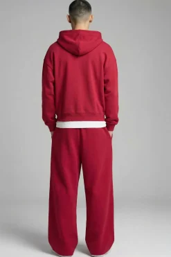 Ensemble De Survêtement À Casynthétiqueche Double Zip Coupe Ajustée Molleton Bouclette Lavé