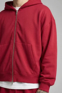Ensemble De Survêtement À Casynthétiqueche Double Zip Coupe Ajustée Molleton Bouclette Lavé